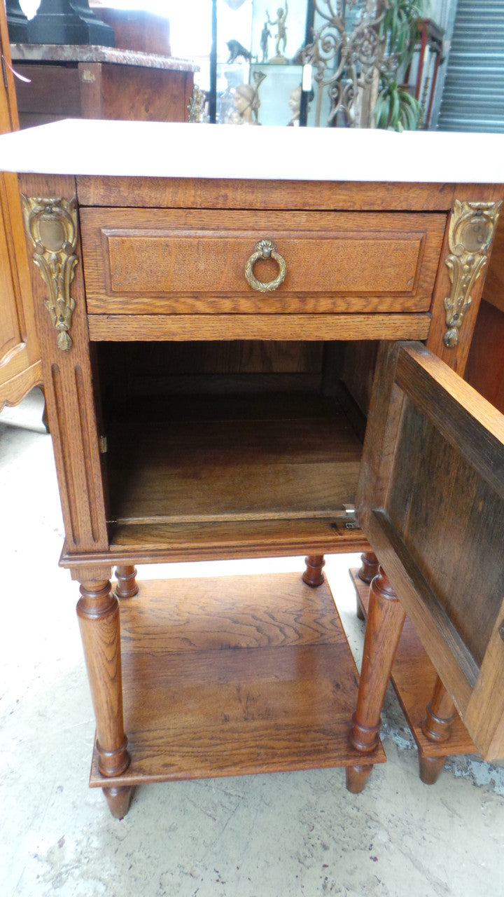Pair of French Oak Bedside Cabinets-8