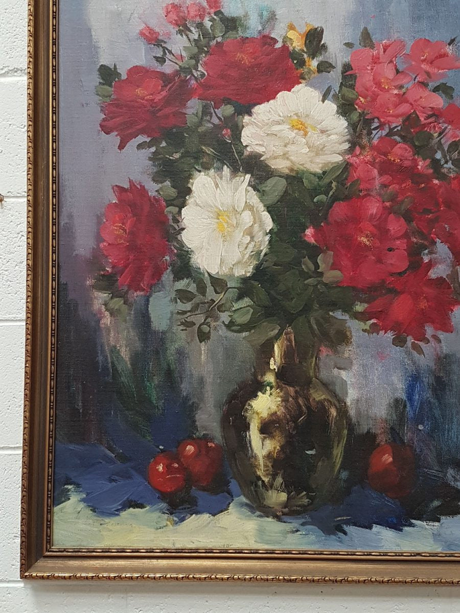 Framed Floral oil Painting