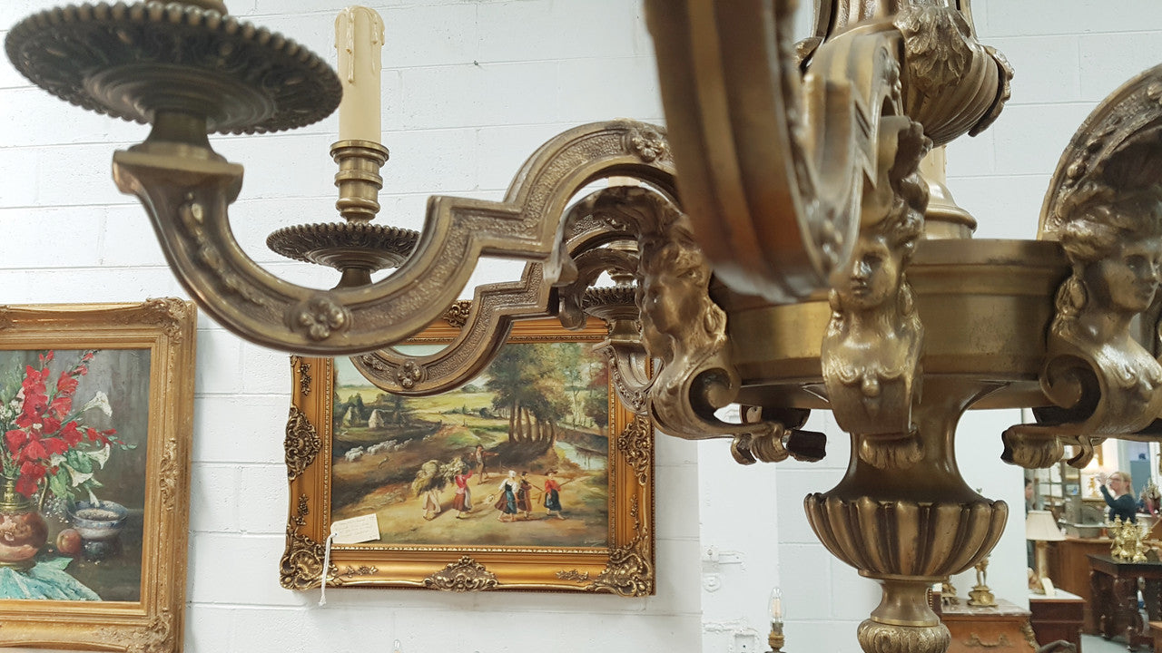 French 19th Century Napoleon III Bronze Chandelier