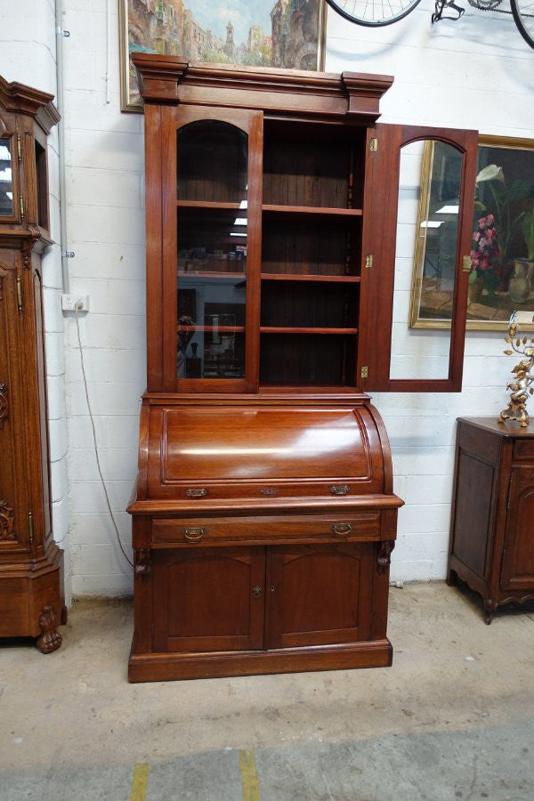 Victorian Antique Cedar Secretaire Bookcase