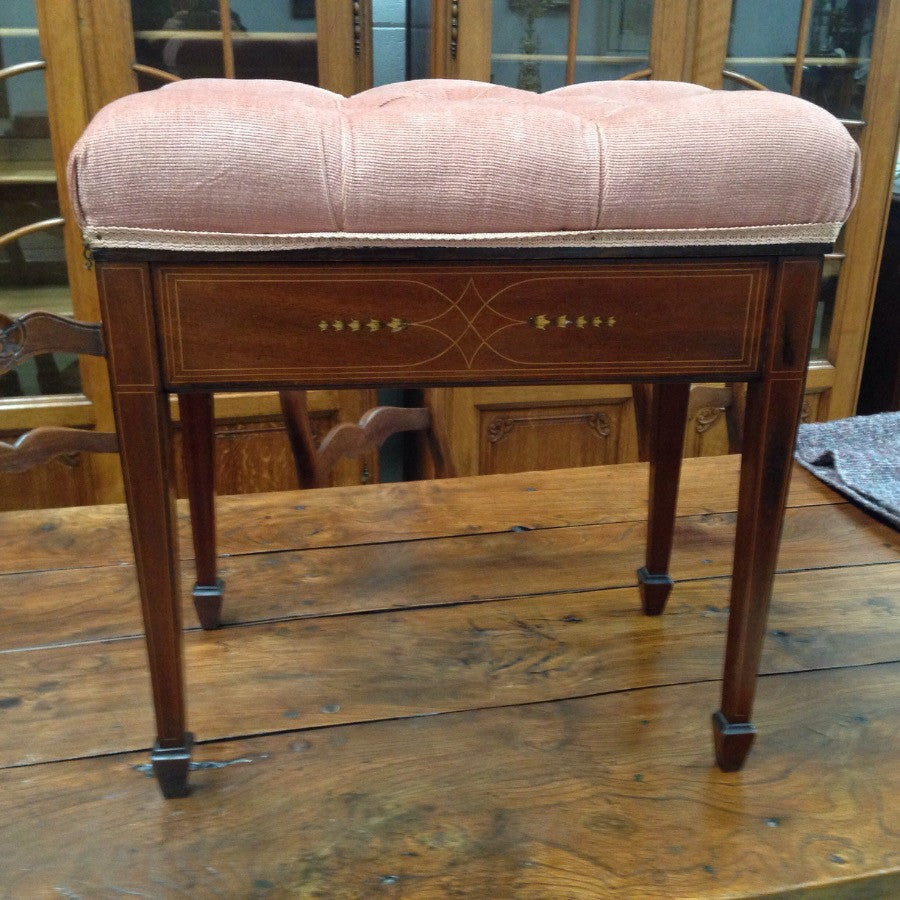 English Mahogany Piano Stool-1