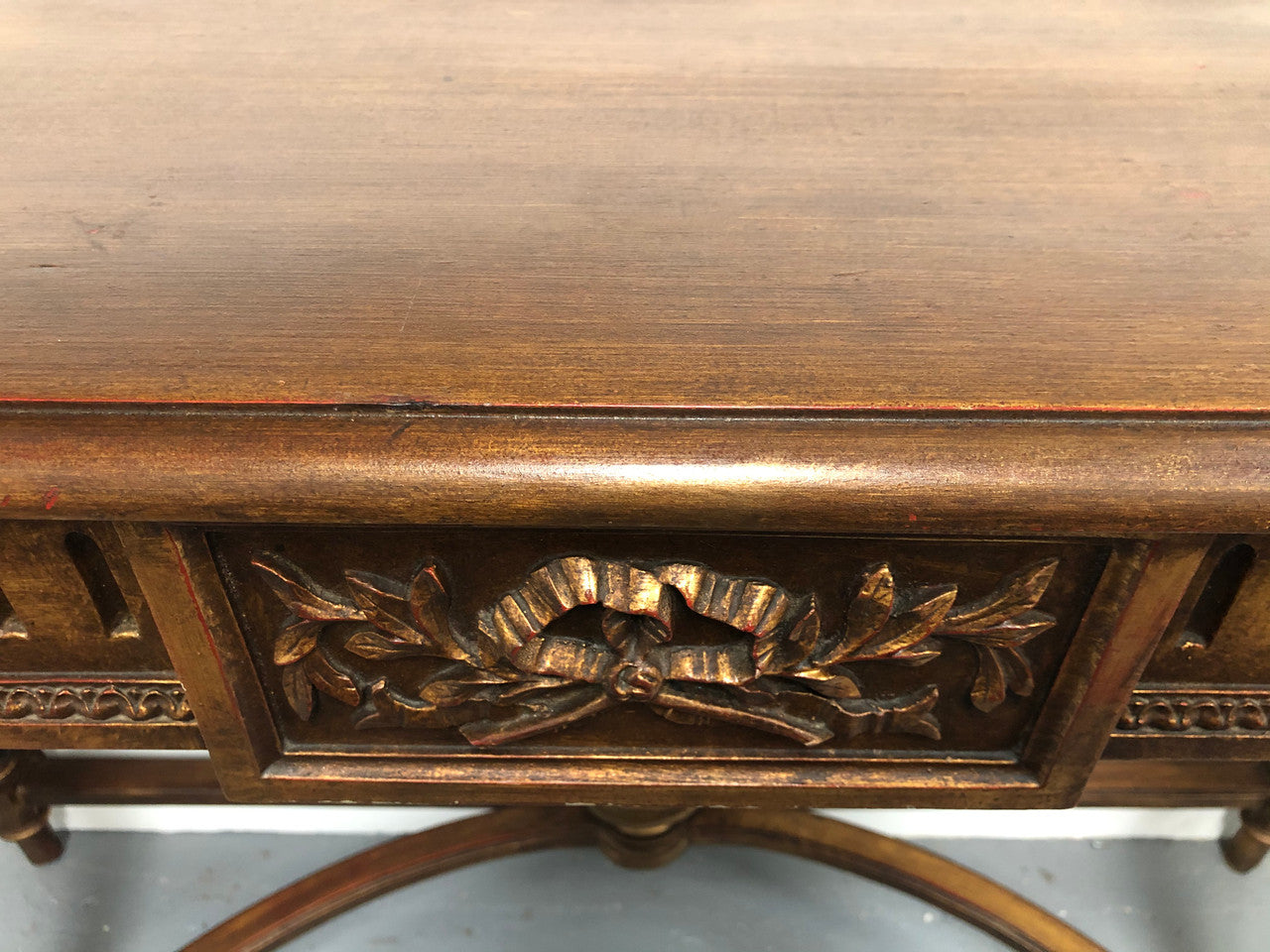 Hard to find 19th Century Louis XV gilded walnut console table in very good condition.
