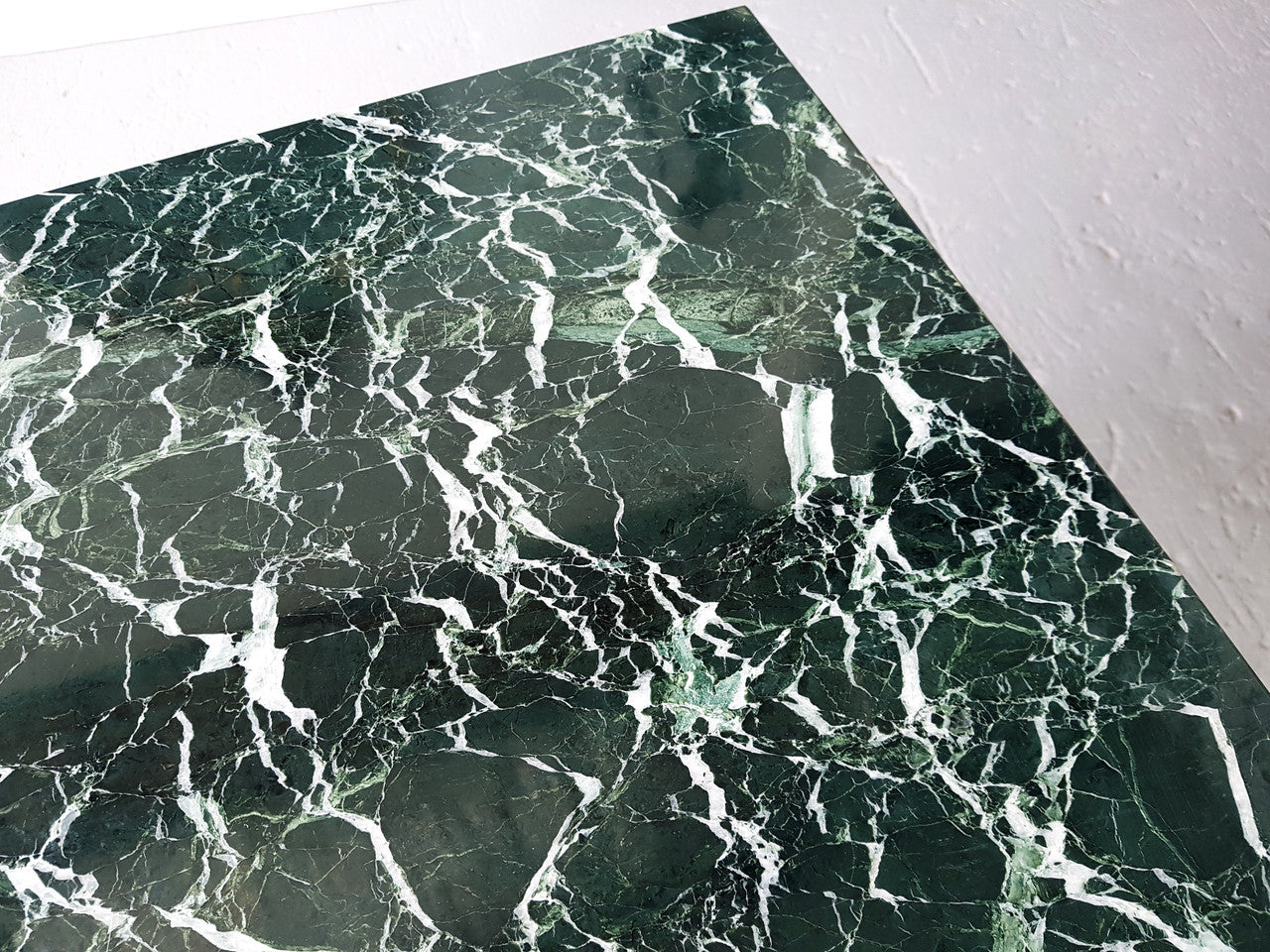 Wrought iron Coffee Table With An Attractive Green Marble Top