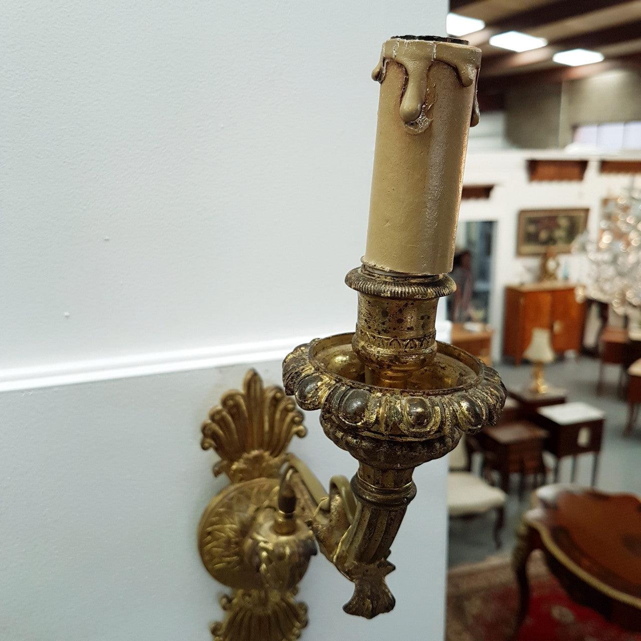 A Pair Antique French – Parisienne Empire Style Gilt Bronze Wall Lights