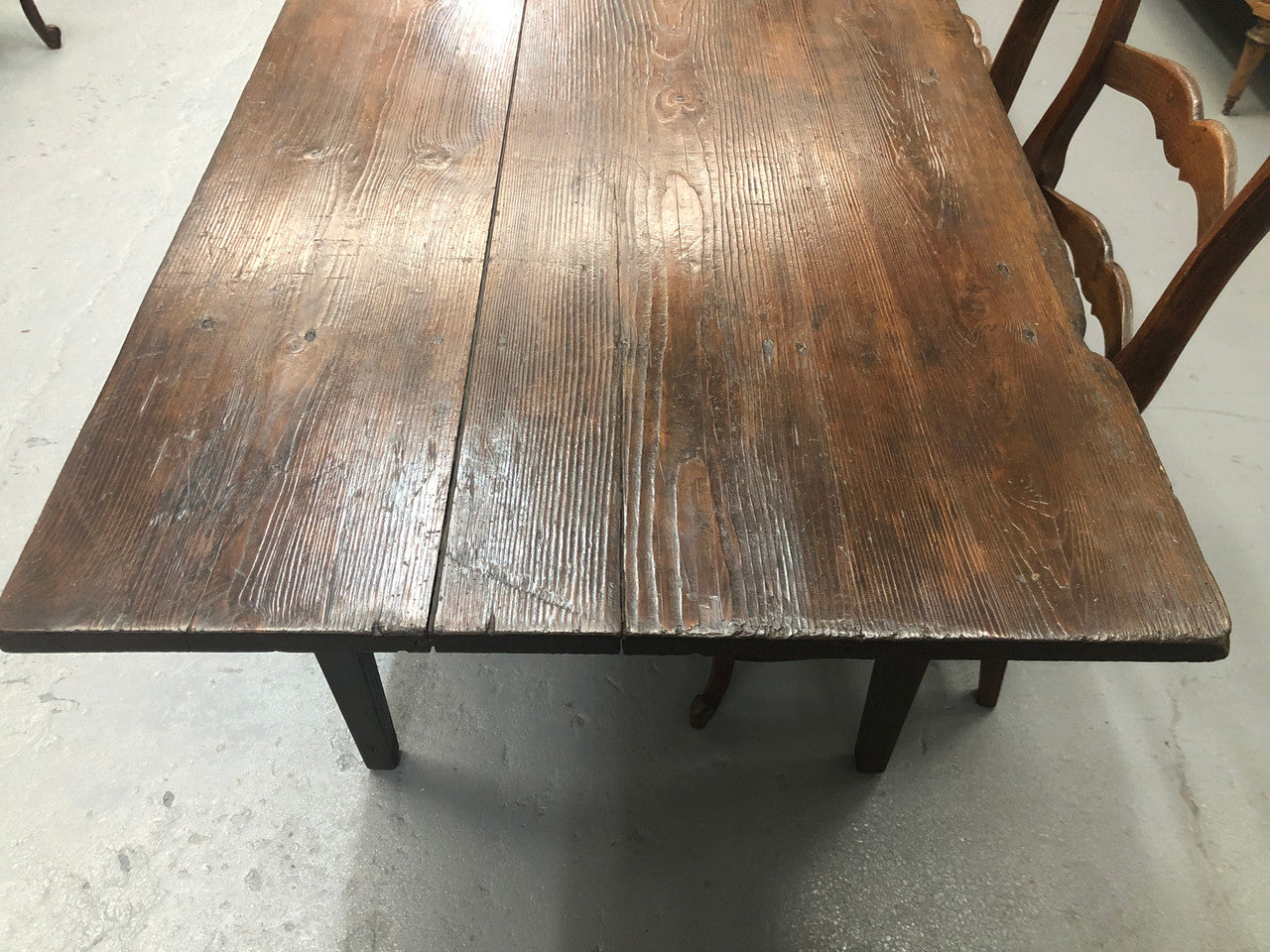 Early 19th Century French Farmhouse table. In detailed original condition.