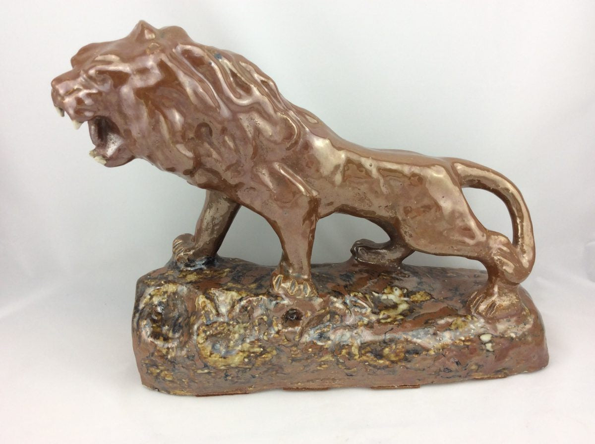 Hand Made Glazed Stoneware Lion