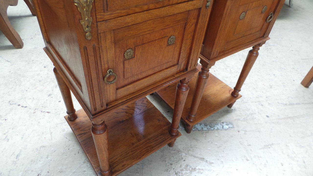 Pair of French Oak Bedside Cabinets-8