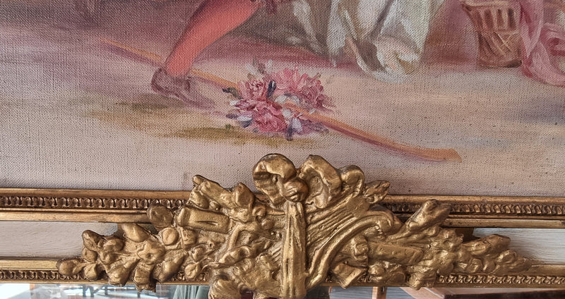 Antique French Gilt & Hand Painted Decorative Trumeau Mirror
Antique French  gilt and hand painted decorative trumeau mirror in good original condition with loads of character.
Australia Wide Delivery
We can arrange delivery to: Melbourne, Hobart, Launceston, Sydney, Adelaide, Perth, Canberra, Brisbane, and regional centres.