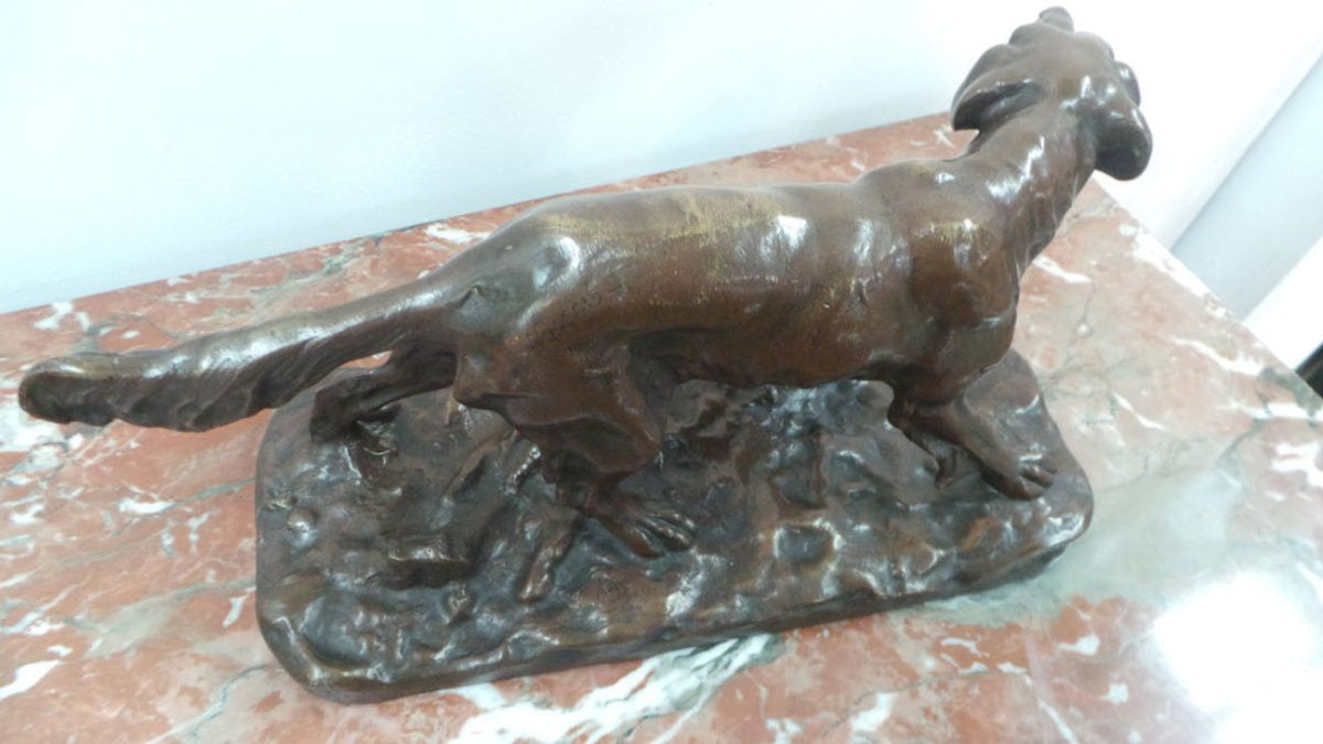 An Antique Classical French Bronze Of A Red Setter