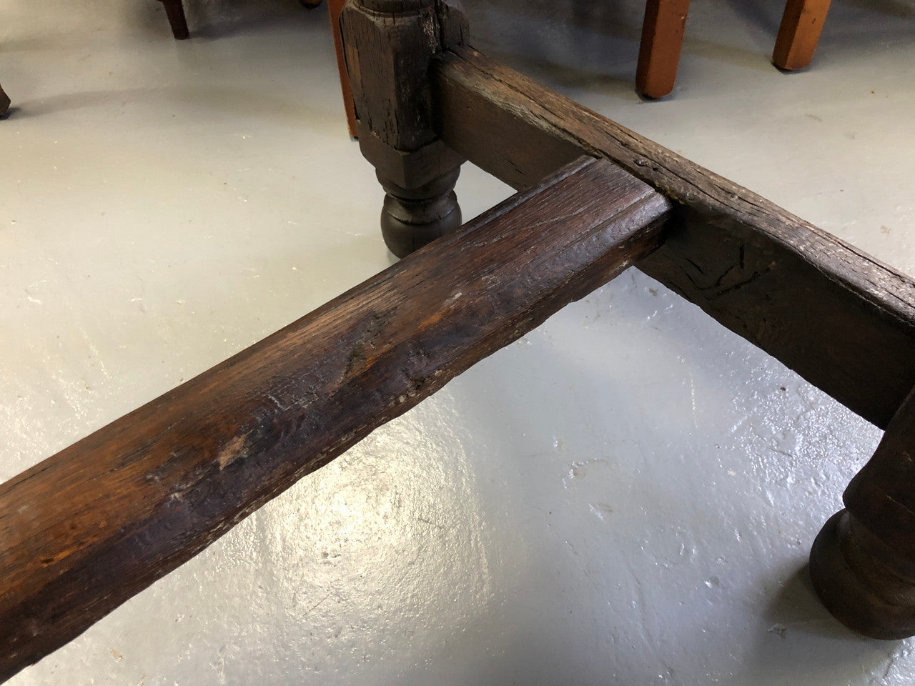 Early 19th Century French Oak petite size dining table. It seats six comfortably and would be ideal for an area with limited space. In very good original detailed condition.
