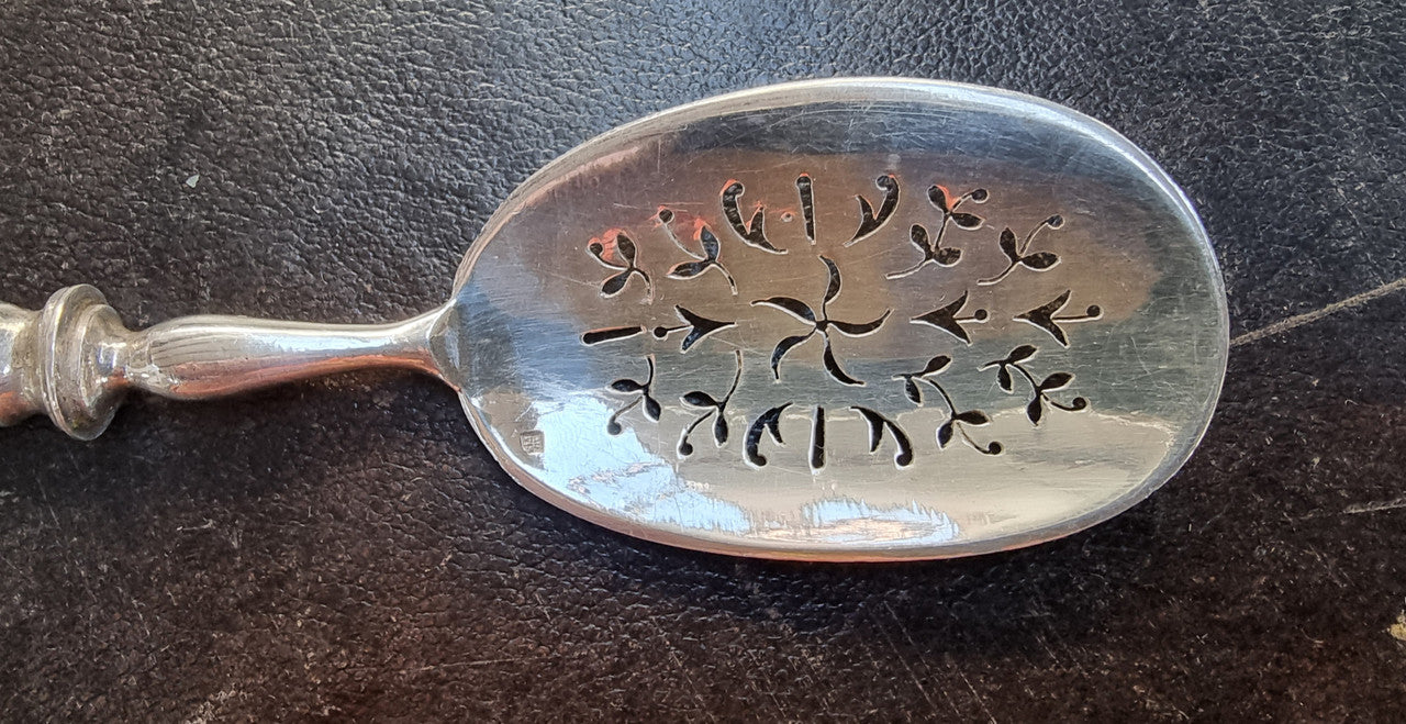 Lovely decorative Antique continental silver sifting spoon, in good original condition.