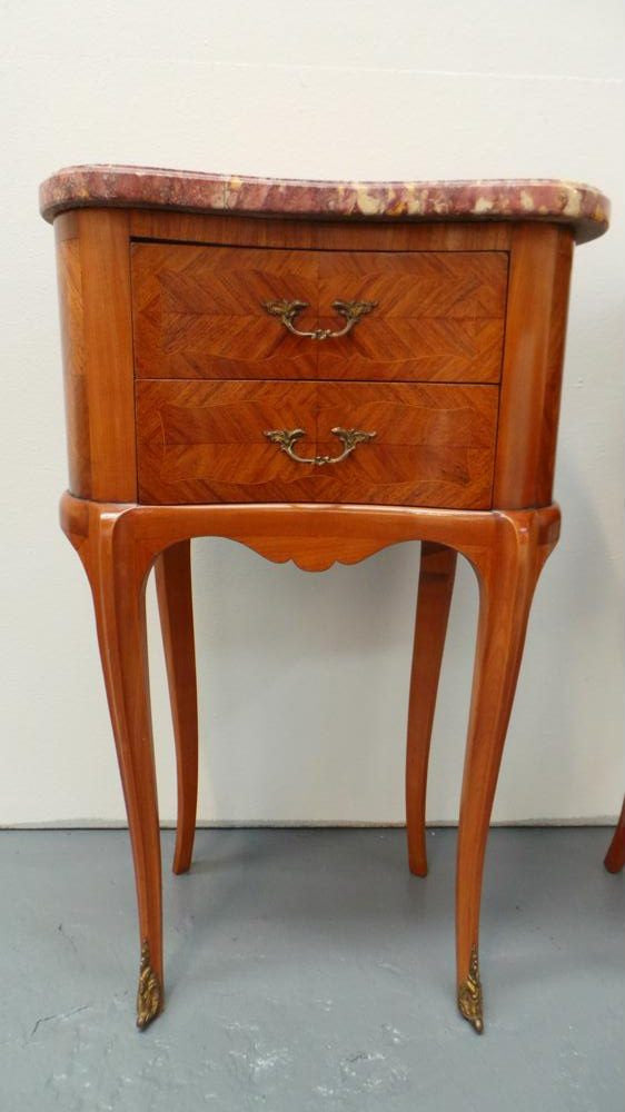 Rare Pair Of Inlaid Bedside Cabinets