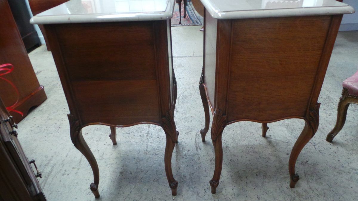 Pair of French Oak Bedside Cabinets-7