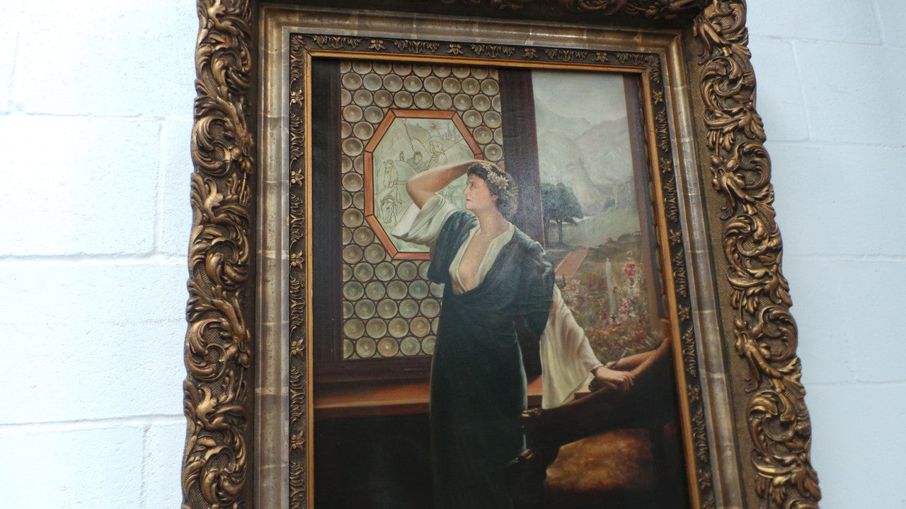 Sensational Antique Oil Painting On Canvas