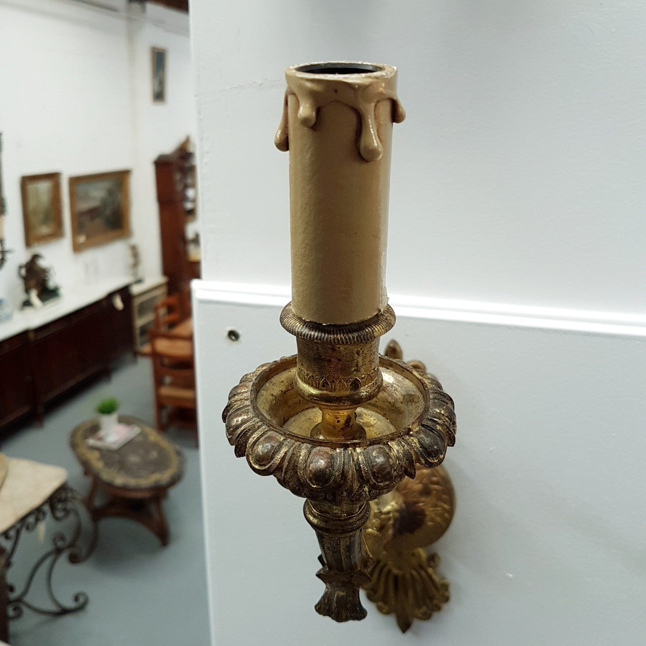 A Pair Antique French – Parisienne Empire Style Gilt Bronze Wall Lights