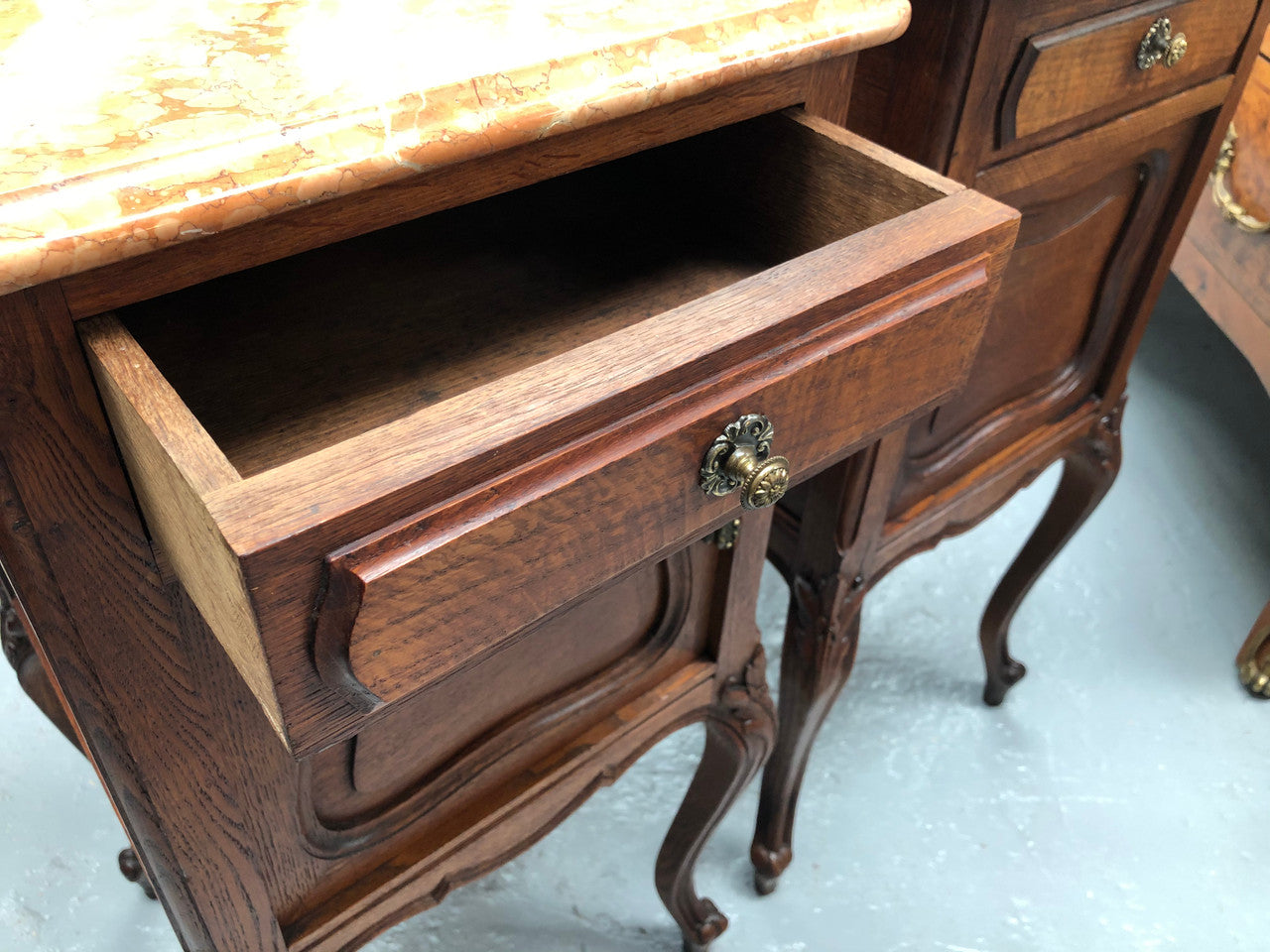 Lovely Pair Of French Oak Bedsides
