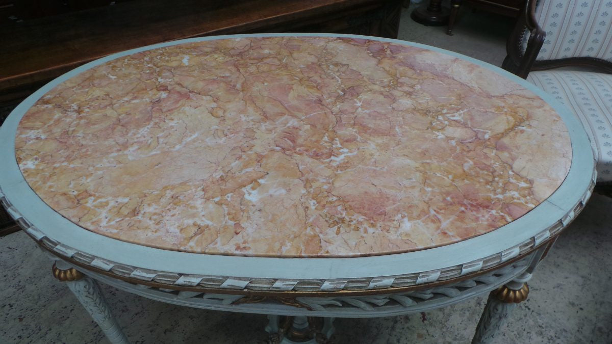 Antique French Carved Oval Table