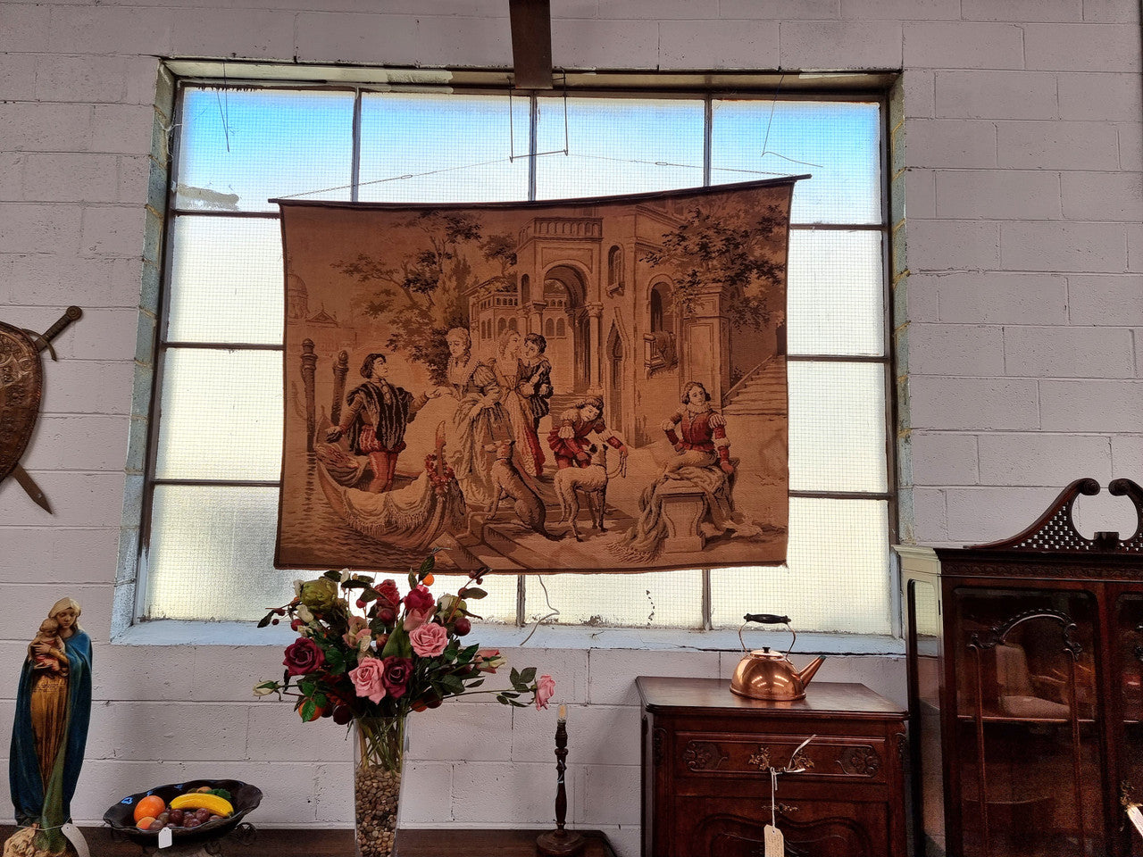 Large Antique Belgium Tapestry
