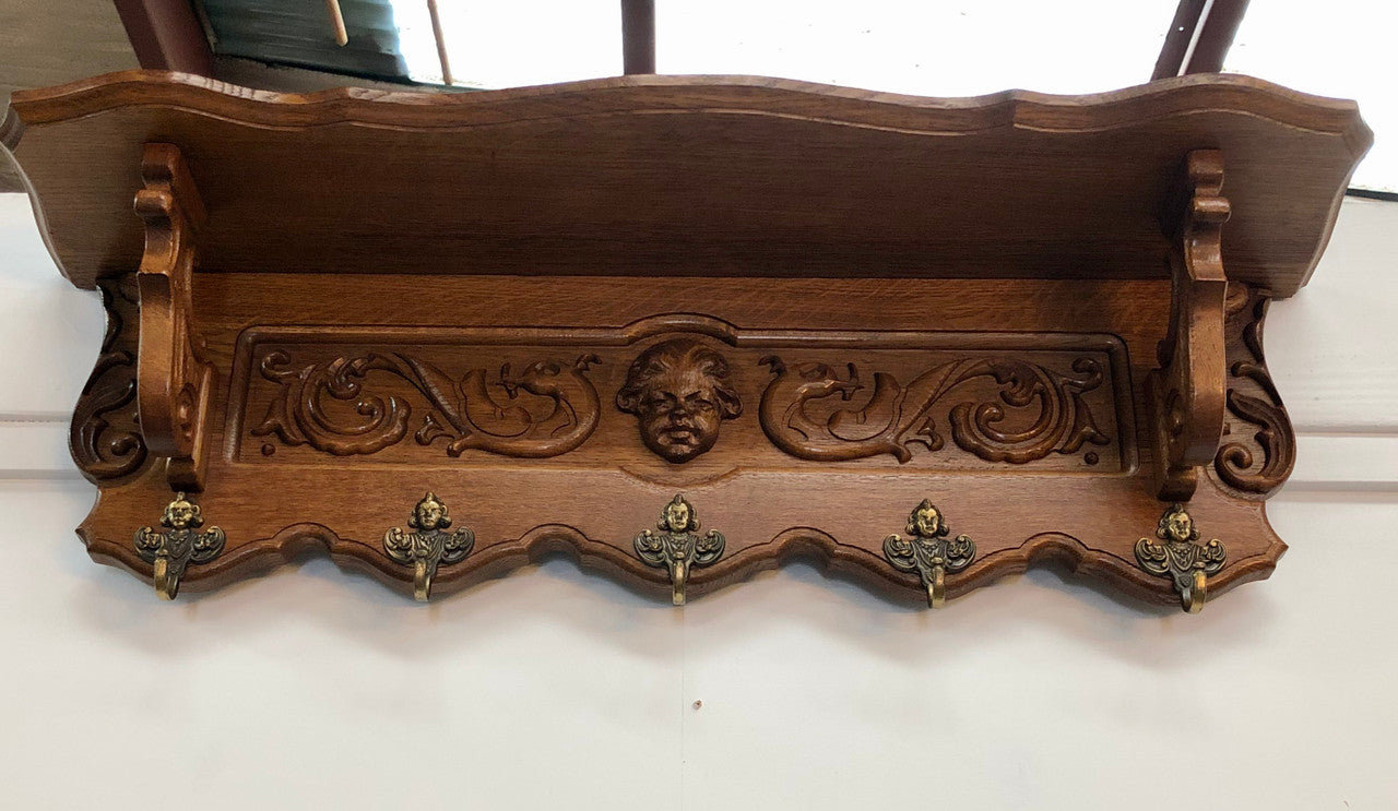 French Oak Hanging Wall Rack