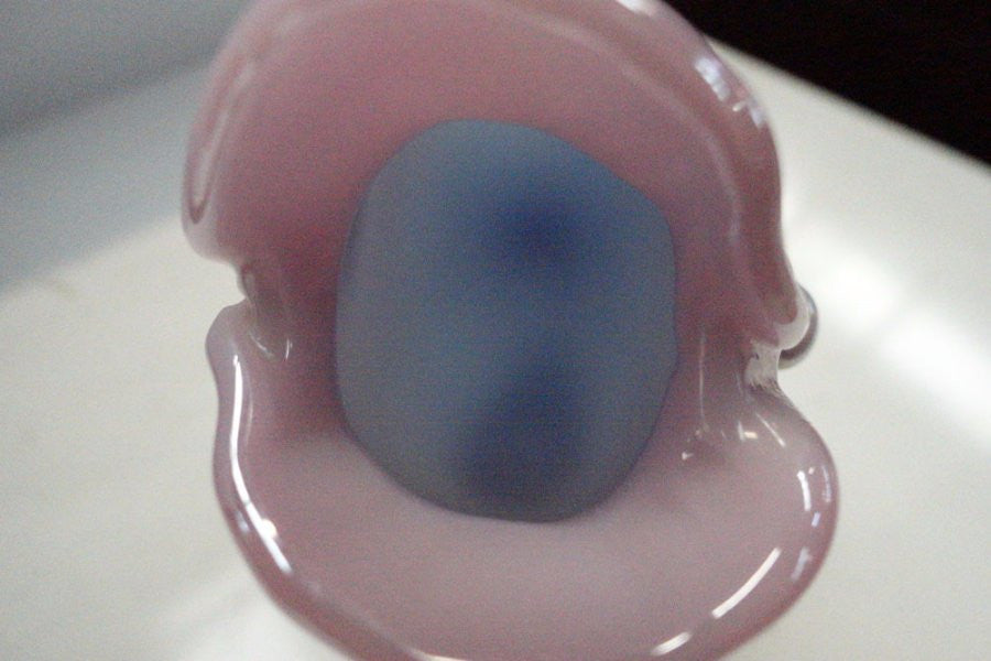 Iridescent Pink Blue Art Glass Fish