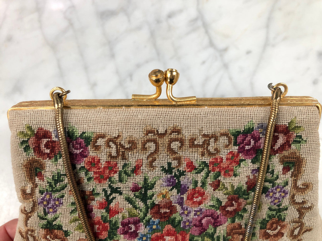 Very Fine Petit Point Small Handbag