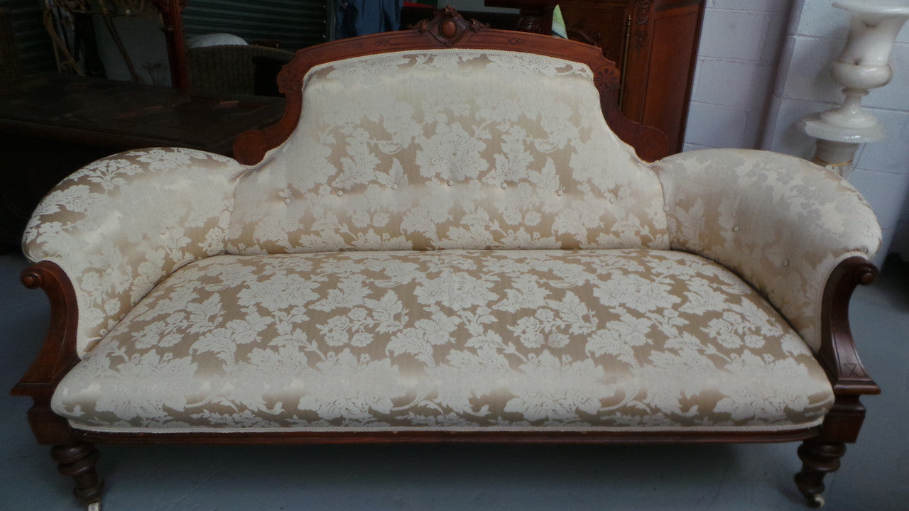 Antique Edwardian Walnut Double Ended Chaise Lounge