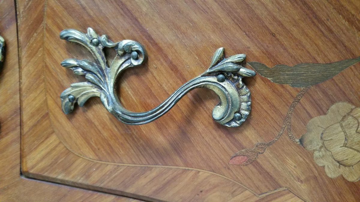 Louis XV Three Drawer Marble Top Commode