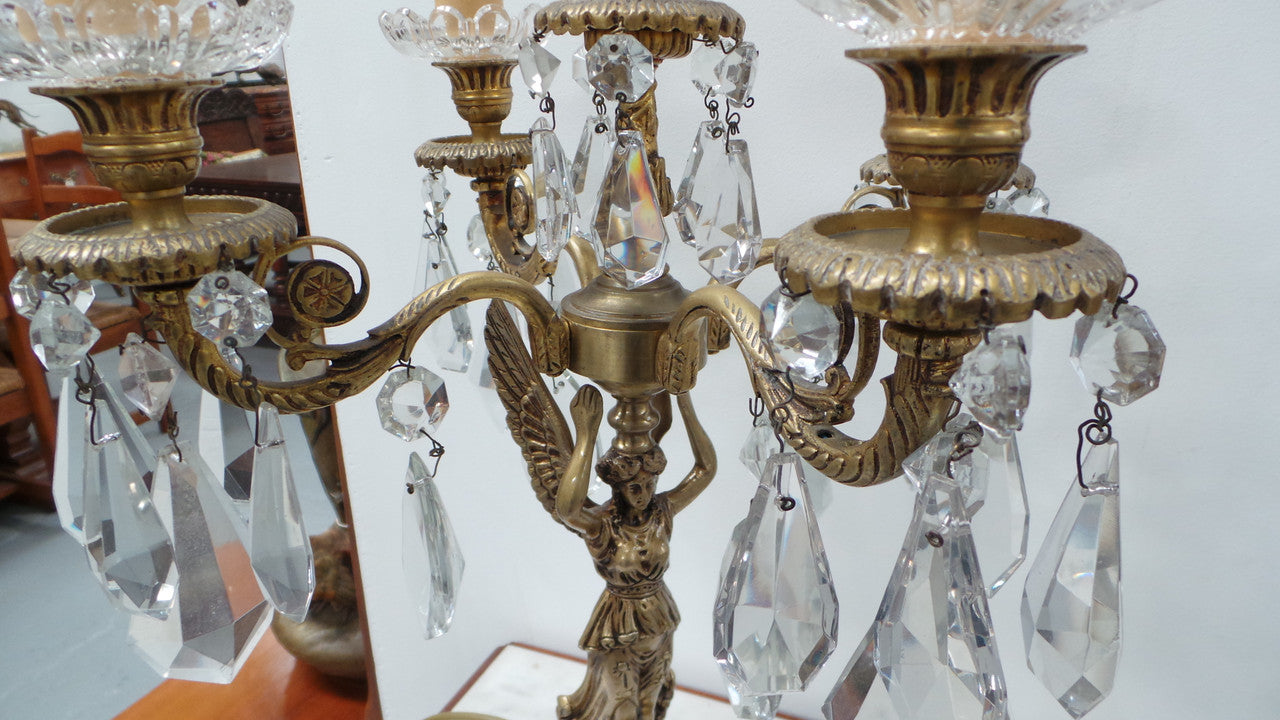 French Antique Girandole Table Lamp