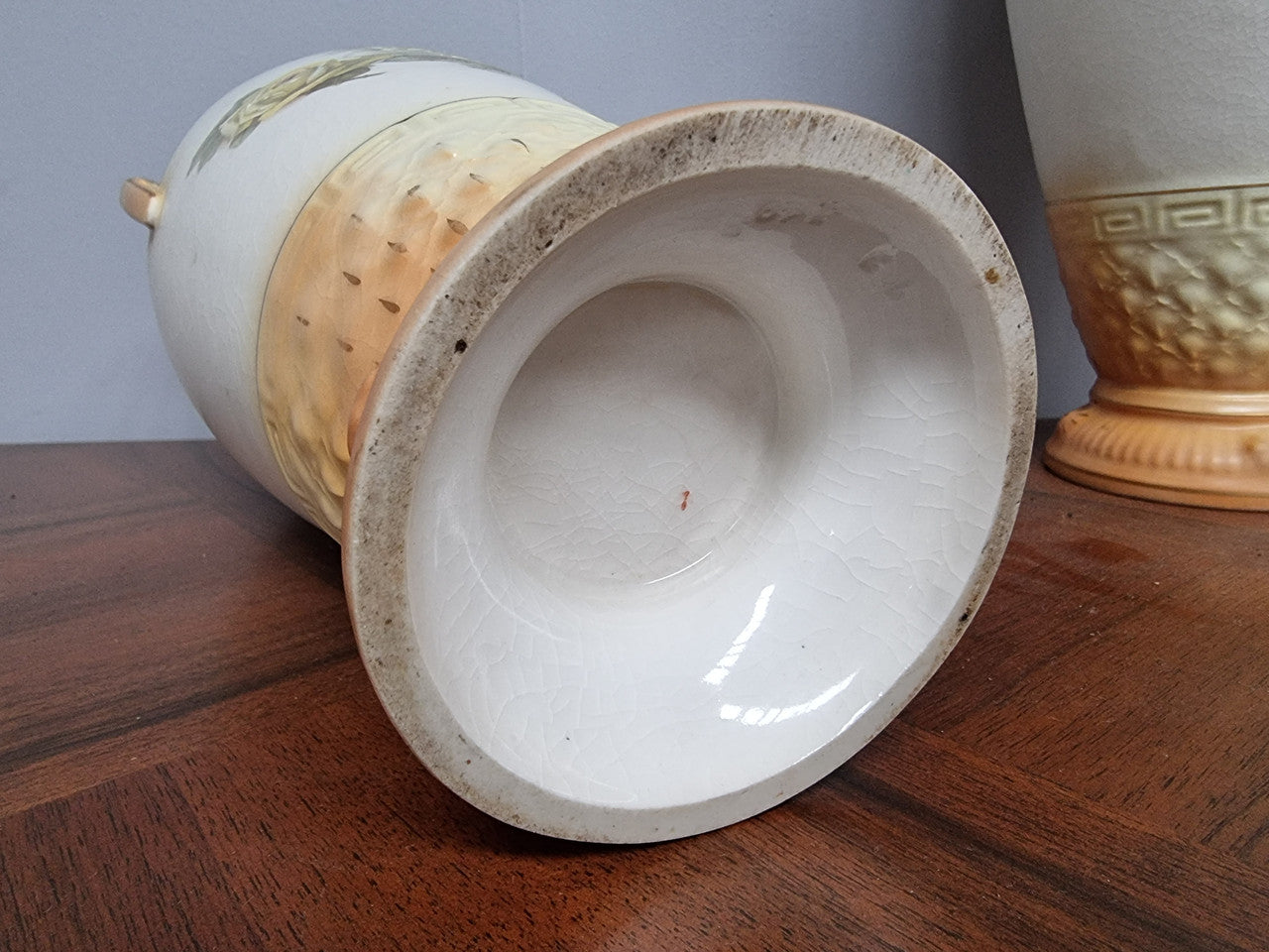 Lovely pair of Edwardian floral vases from Austria with beautiful roses on them in good original condition. Some crazing throughout please view photos as they help form past of the description.
