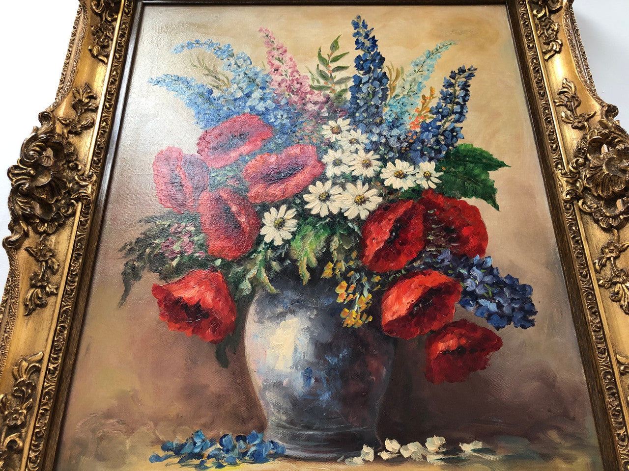 French Gilt Framed Floral Oil On Canvas