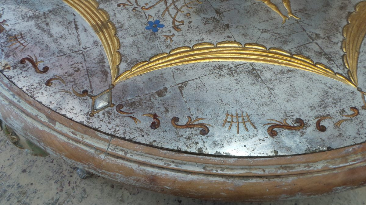 Unique and Exquisite French Hand painted Coffee Table