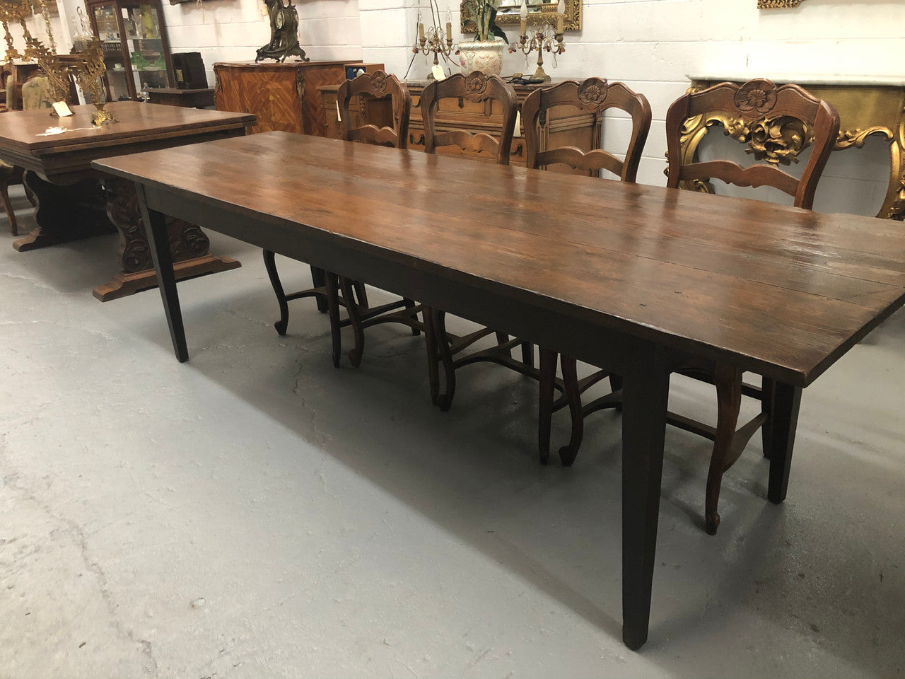 Early 19th Century French Farmhouse table. In detailed original condition.