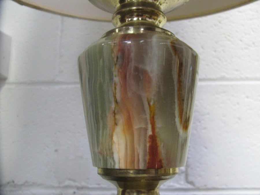 Italian Alabaster And Brass Lamp