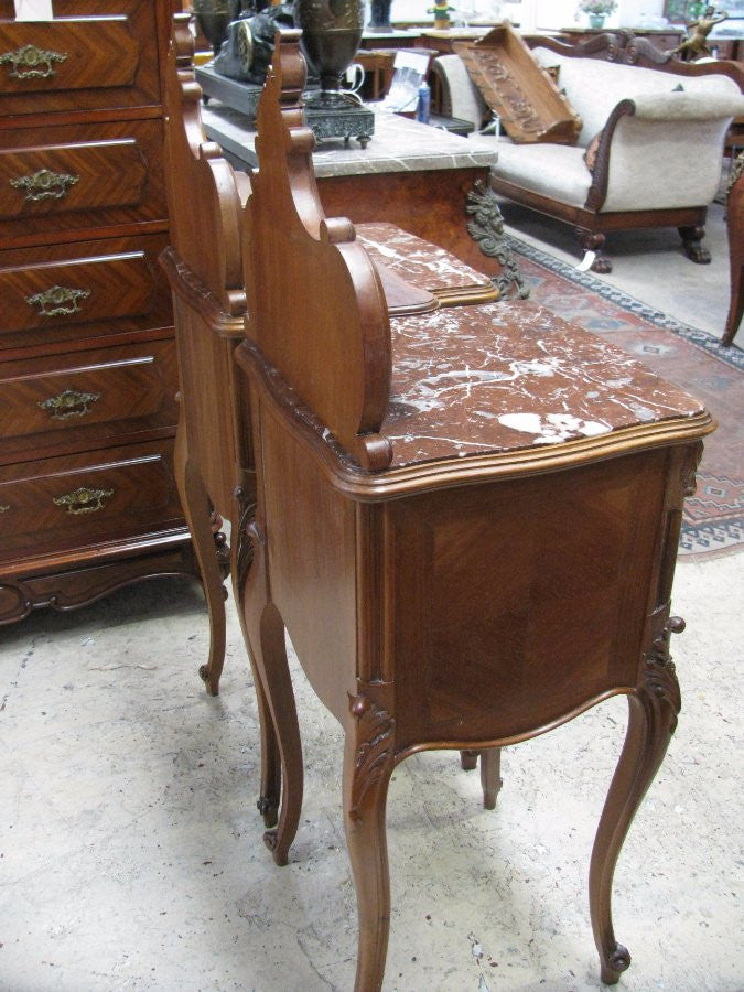 Pair of French Walnut Bedside Cabinets-1