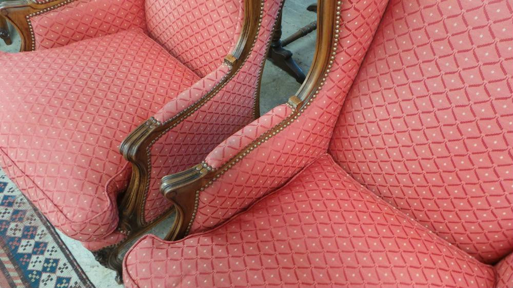 Pair Of French Carved Louis XV Style Fauteuils