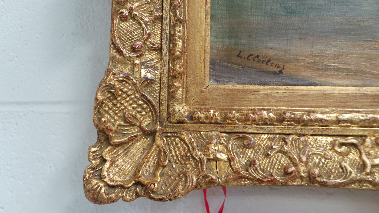 Absolutely Beautiful Antique French Floral Oil Painting