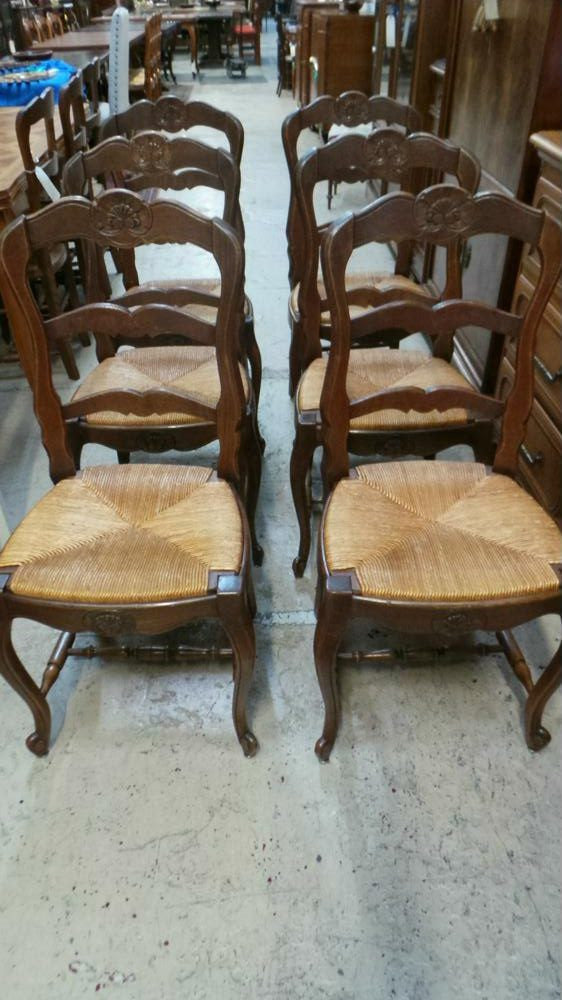 Set of six French oak Dining Chairs-1