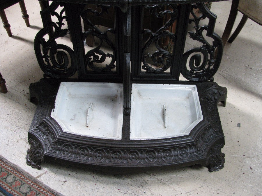 Victorian Black Cast Iron Hall Stand