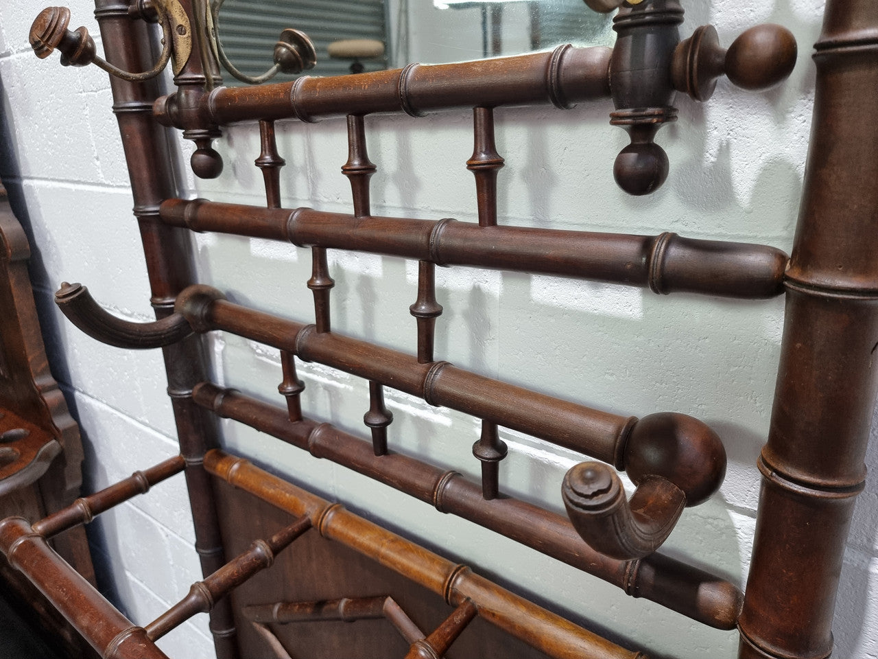 Stunning Antique French Faux Bamboo Hallstand