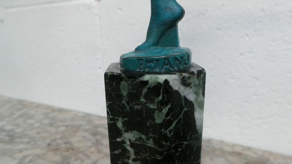 French Art Deco Hoop Lady Statue Signed By Danseuse Au Cerceau