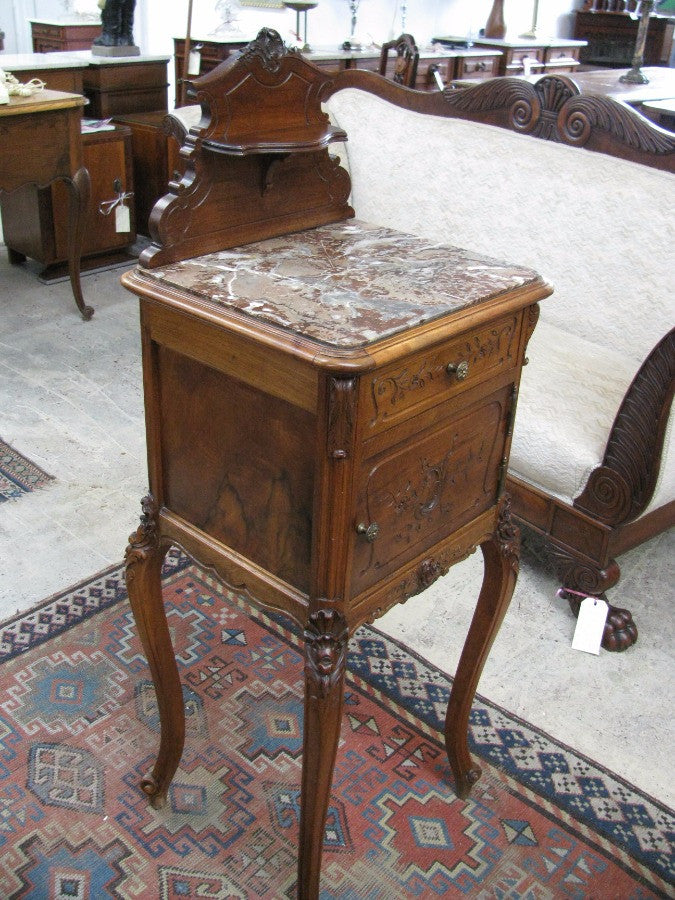 French Walnut Bedside Cabinet-2