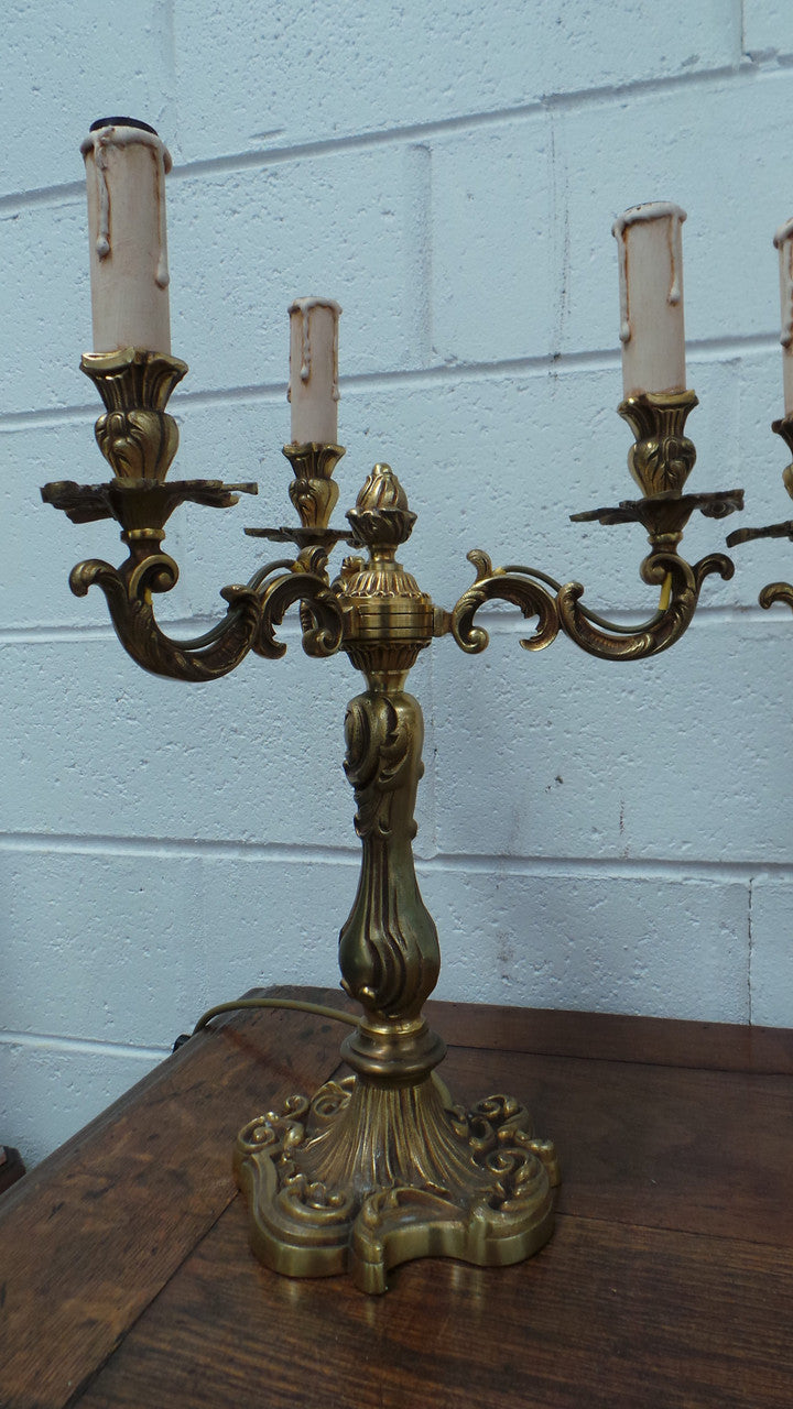 Gorgeous pair of Antique French Gilt Bronze Girandoles