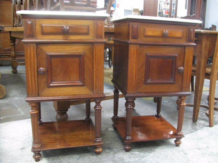 Pair Of French Mahogany Bedside Cabinets