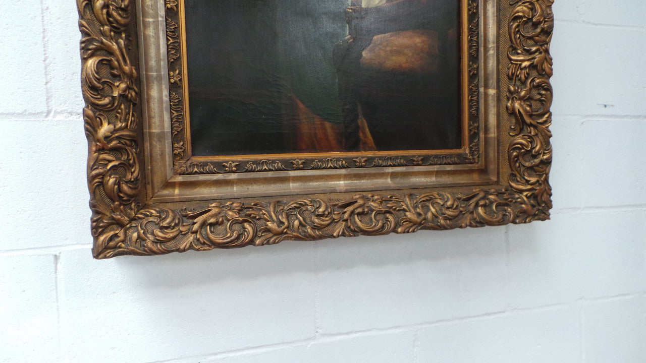 Sensational Antique Oil Painting On Canvas