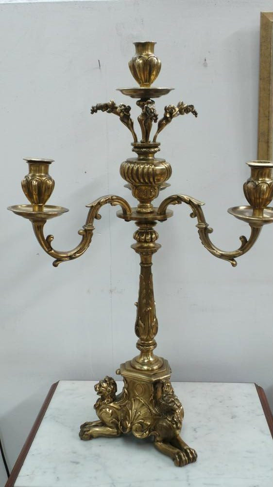 Antique French Gilt Bronze Candelabra