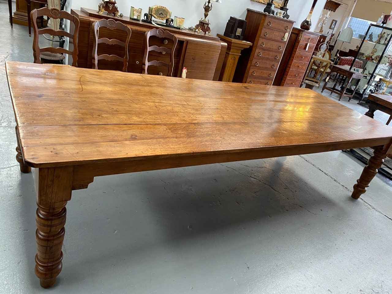 Beautiful Australian Antique farmhouse table made from Kauri Pine and originally used in an old Bakery.
Table would easily seat 12 to 14 people. It is in good detailed condition with heaps of character.