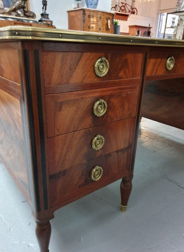 French Empire Style Flame Mahogany Full Partners Desk