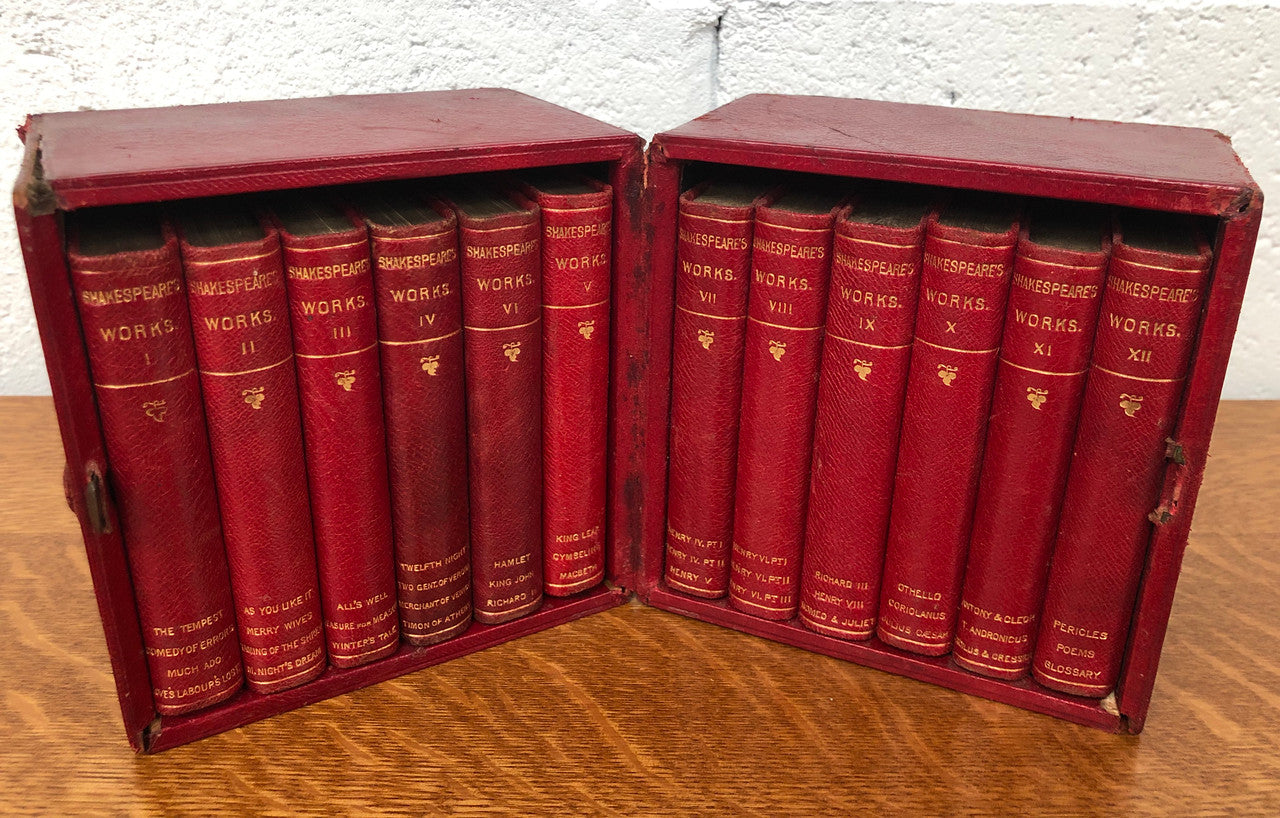 Late Victorian Boxed Collection Shakespeare's Works In Twelve Volumes