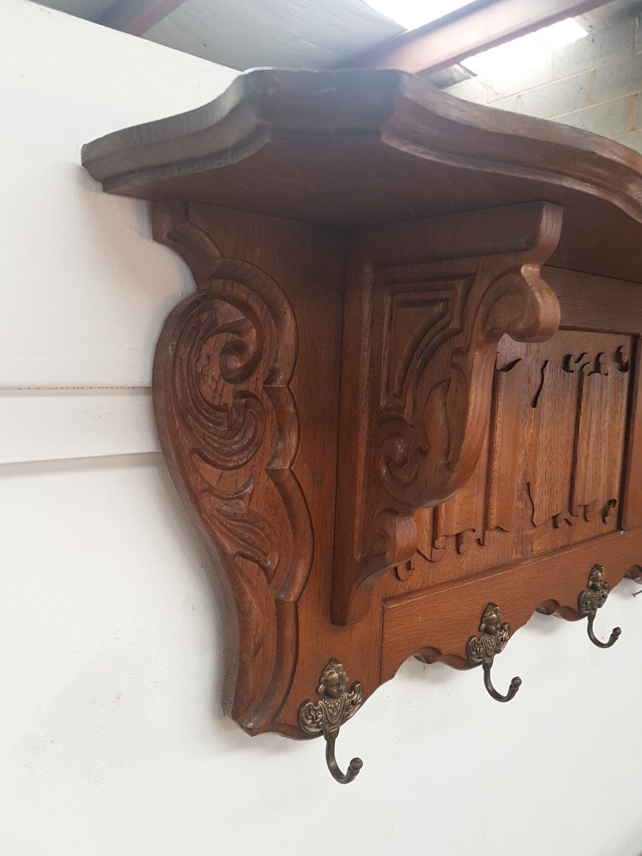 French Oak Coat-Hat Rack-2