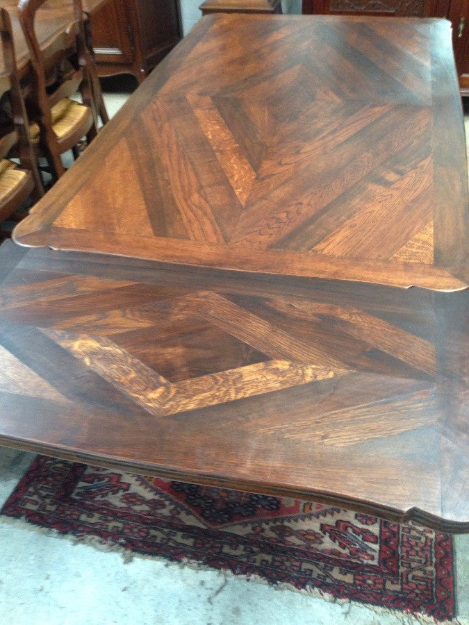 French Oak Walnut Extension Table